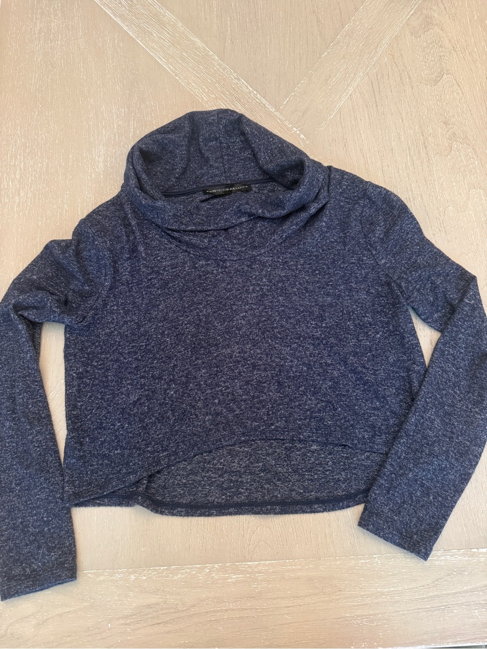 White House Black Market Navy Blue Cowl Neck Pullover